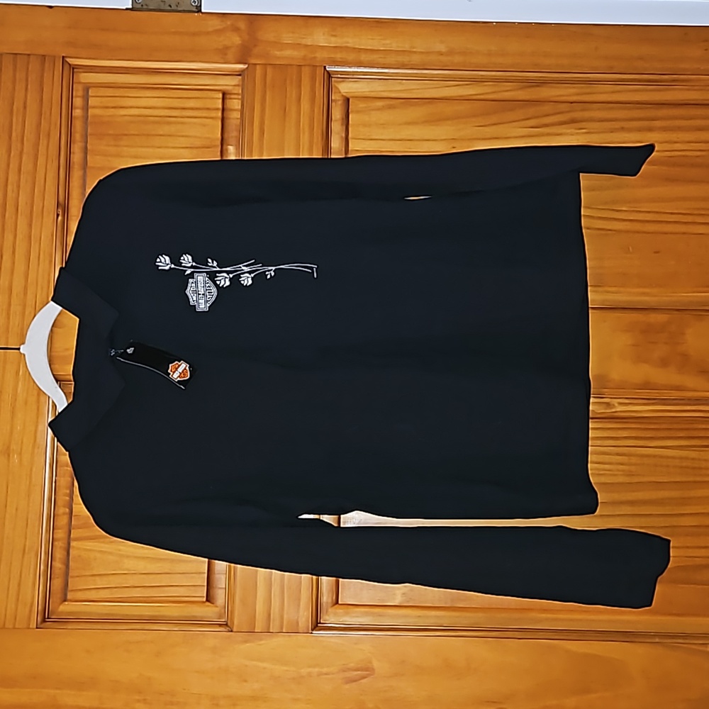 New Harley Davidson long sleeve quarter zip top
